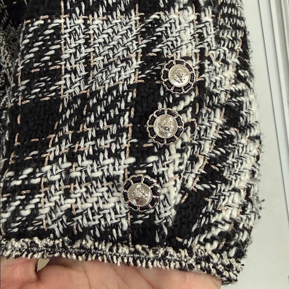 Adrianna Papell Tweed Black & White Jacket - Picture 6 of 6